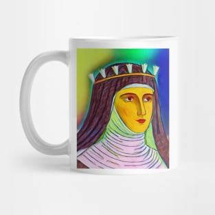 Hildegard of Bingen Colourful Portrait | Hildegard of Bingen Artwork 6 Mug